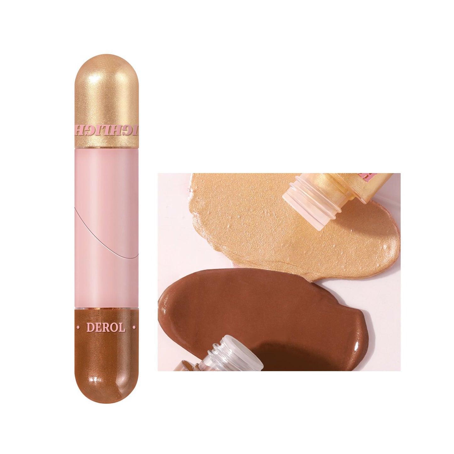 Double-Head Face Lift Cream - Foldable Tube, Two-Color Makeup Base