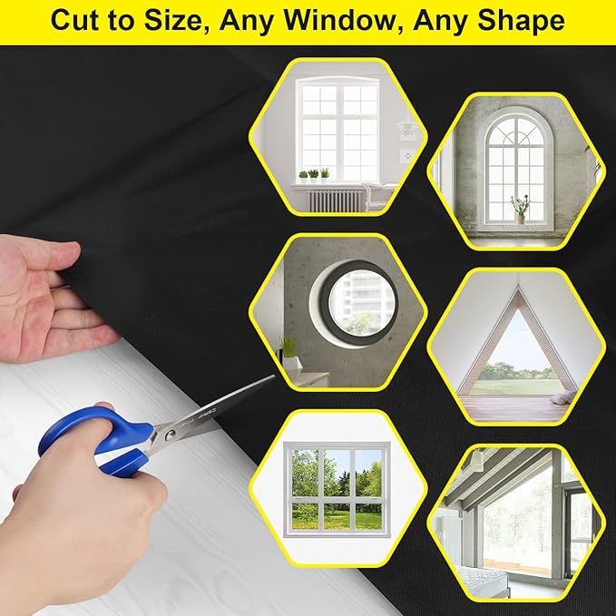 Waterproof UV-Resistant Roller Blinds for Home & Office Black 30x180cm-120x180cm