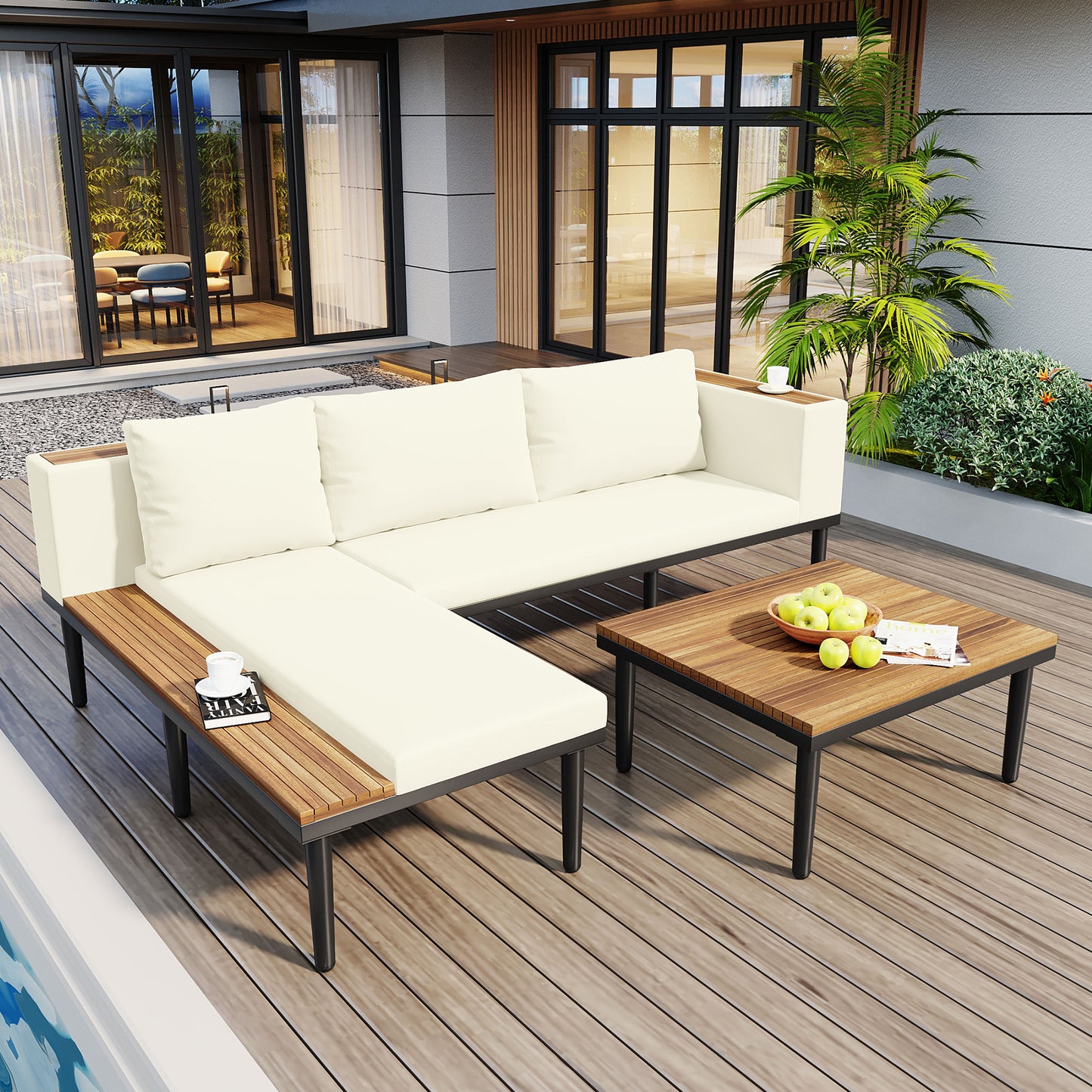 Luxury Patio Furniture Set With Removable Cushions And Coffee Table,