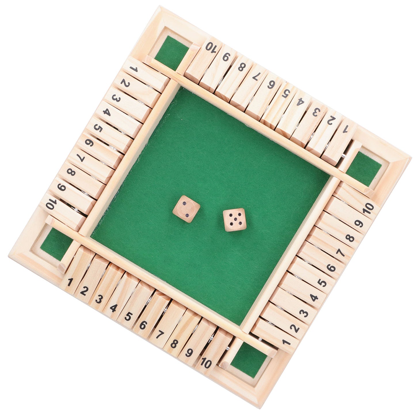 Wooden Number Board Dices Game Set Toy For 4 People KTV Pub Bar Party