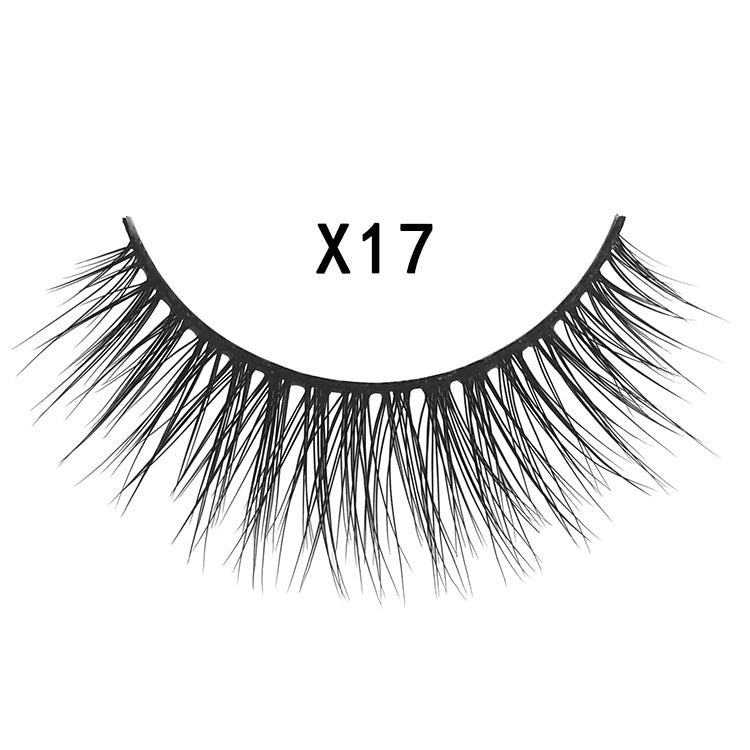 3D Mink Hair False Eyelashes 3 Pairs - Natural Cross Style, Handmade