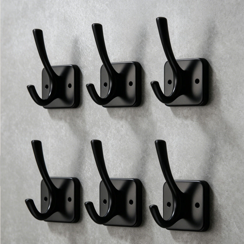 6pcs Black Single Hook Vintage Wall Hanger Minimalist Coat Hooks