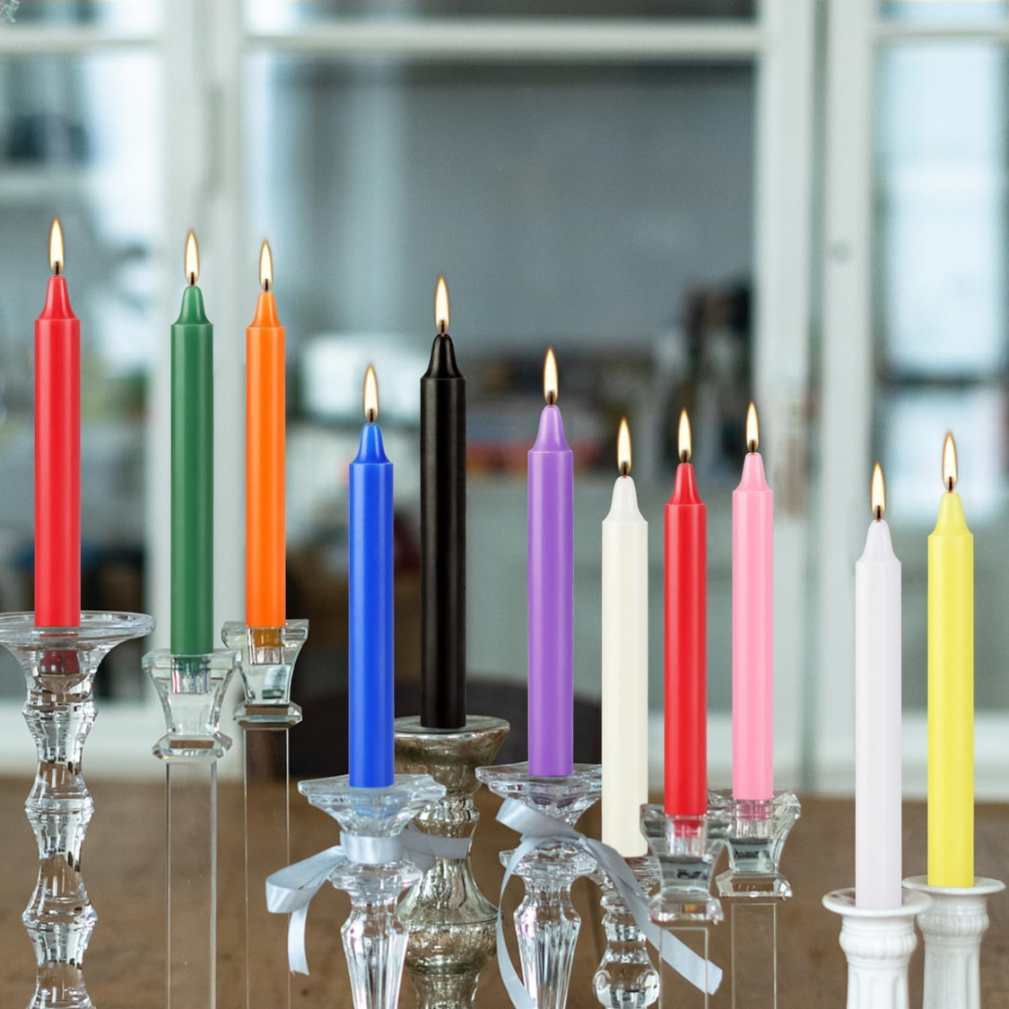 40 Pack Multi-Colored Spell Chime Candles - 4 Inch Unscented