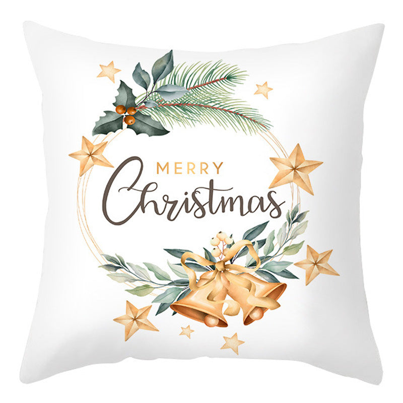 Christmas Pillow Cover Cartoon Letter Print Cushion Cover for Sofa & Office