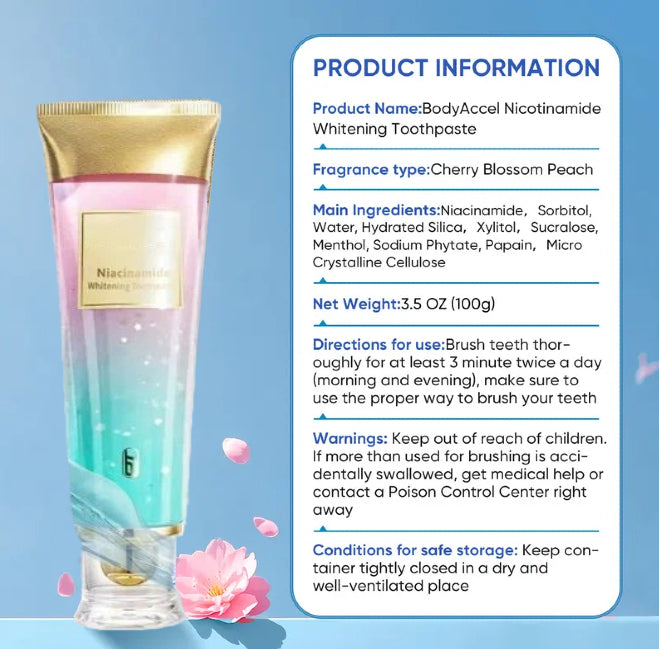 Niacinamide Whitening Toothpaste - Brightens Teeth & Freshens Breath