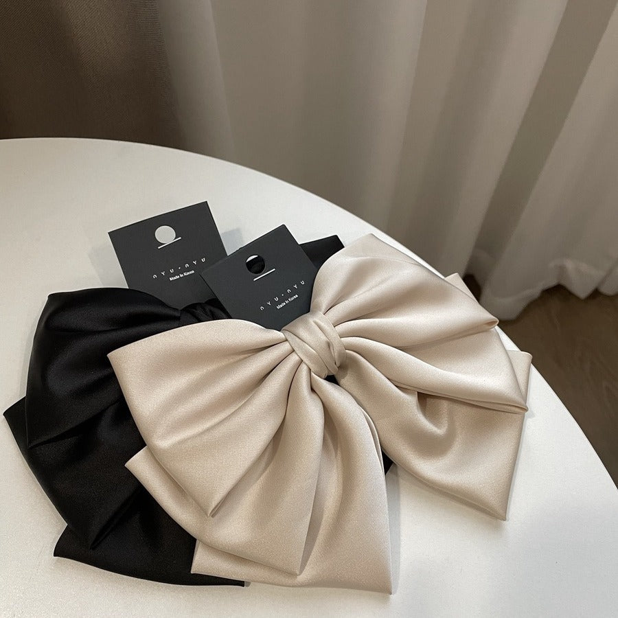 Women's Satin Bow Hair Clips - Elegant Hair Barrettes for Women