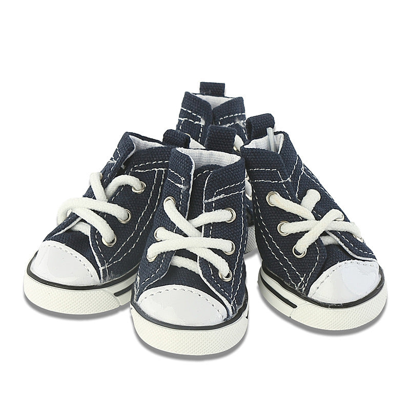 Breathable Denim Pet Shoes - Comfortable Canvas Dog Shoes for All Sizes
