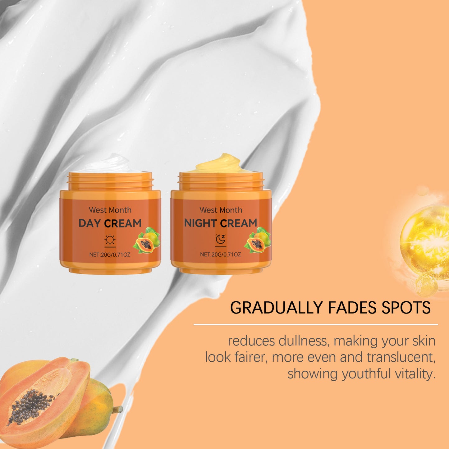 Papaya Facial Cream Set - Vitamin C Day & Niacinamide Night Moisturizer