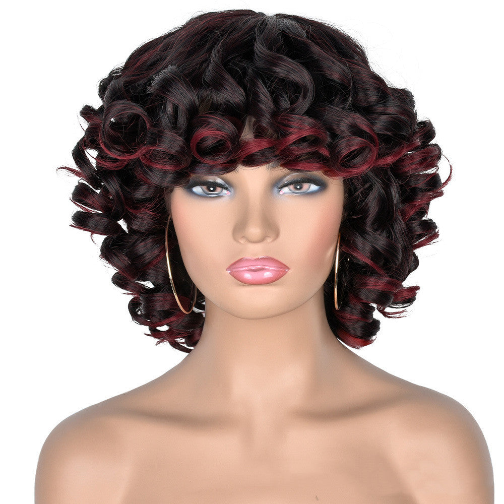 Women's Gradient Roman Volume Full Head Cover Wig - Synthetic, Curly Hair, 30cm Length