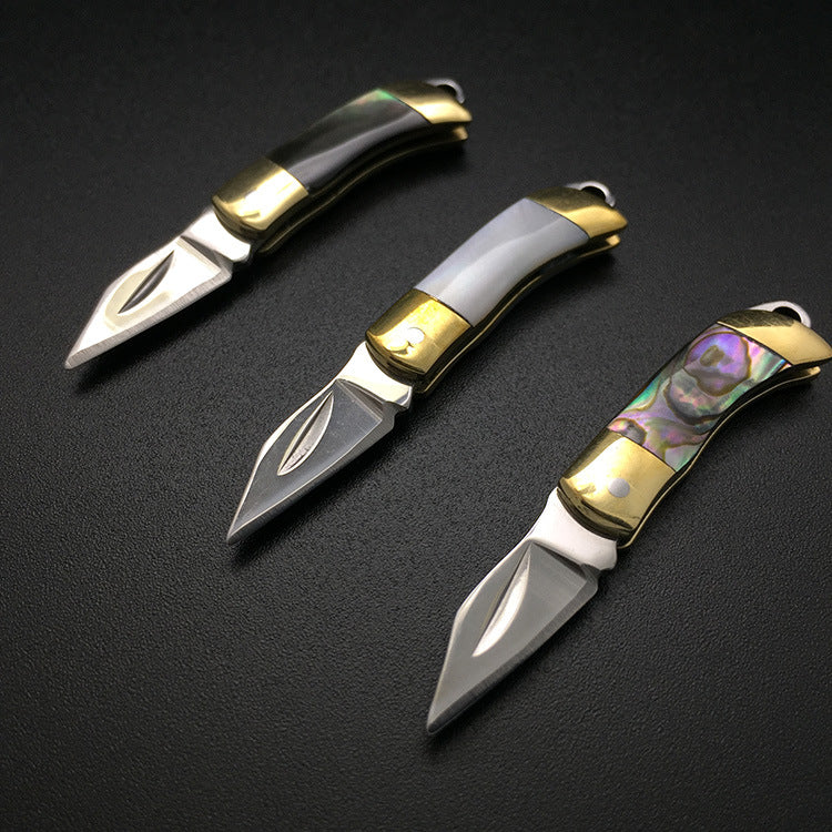 Mini Folding Knife with Shell Handle - Portable Kitchen & Garden Tool