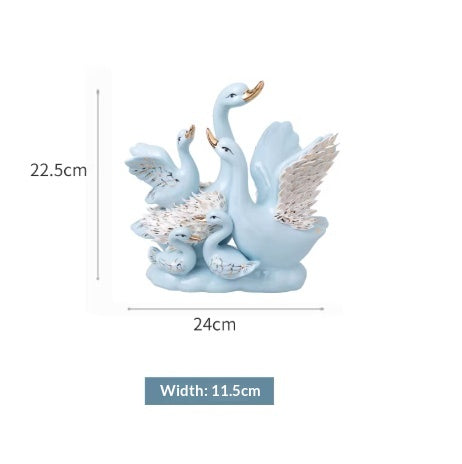 Five-Person Family Ceramic Swan Wine Cabinet Decoration - Home Storage