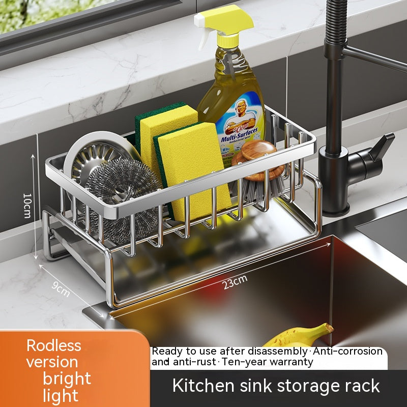 Multifunctional Kitchen Sink Drainage Basket Shelf - Black, Gray & White