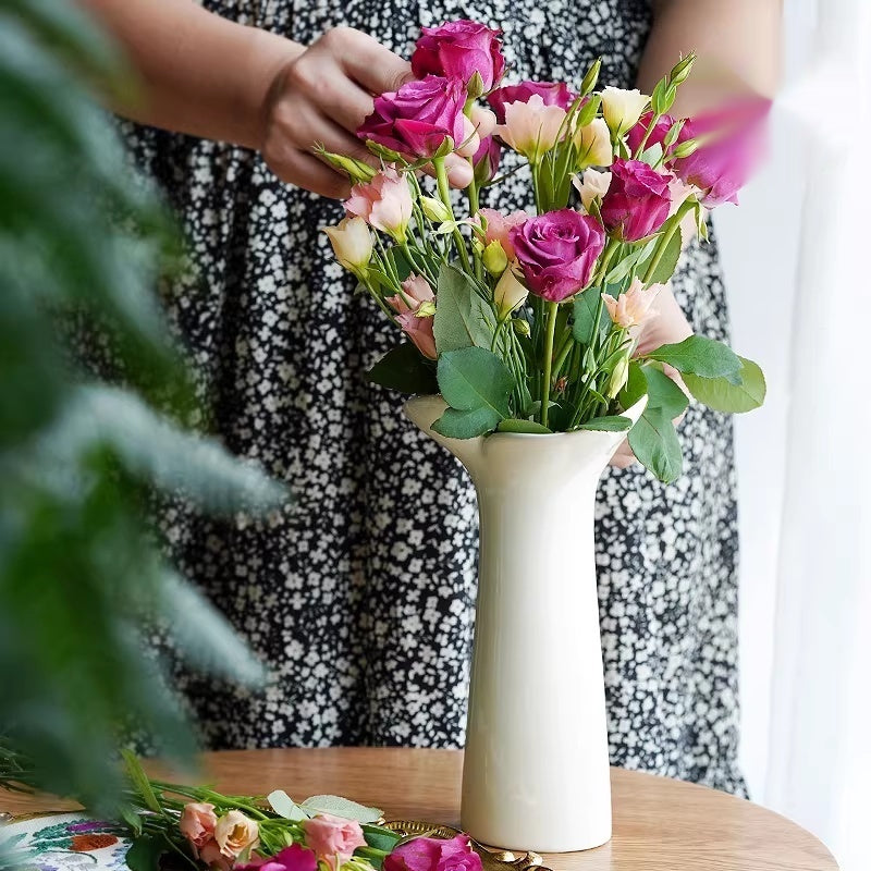 Nordic-Style Ceramic Flower Vase - Tabletop Home Decor, Large & Small Sizes