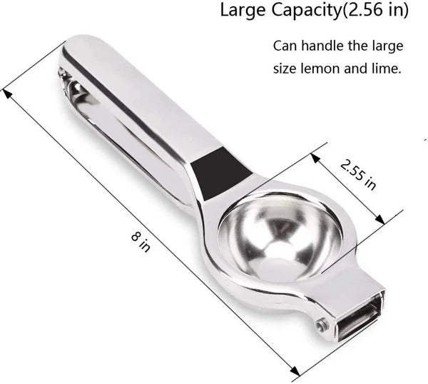 Manual Lemon Squeezer - Stainless Steel, Easy to Use, Dishwasher Safe