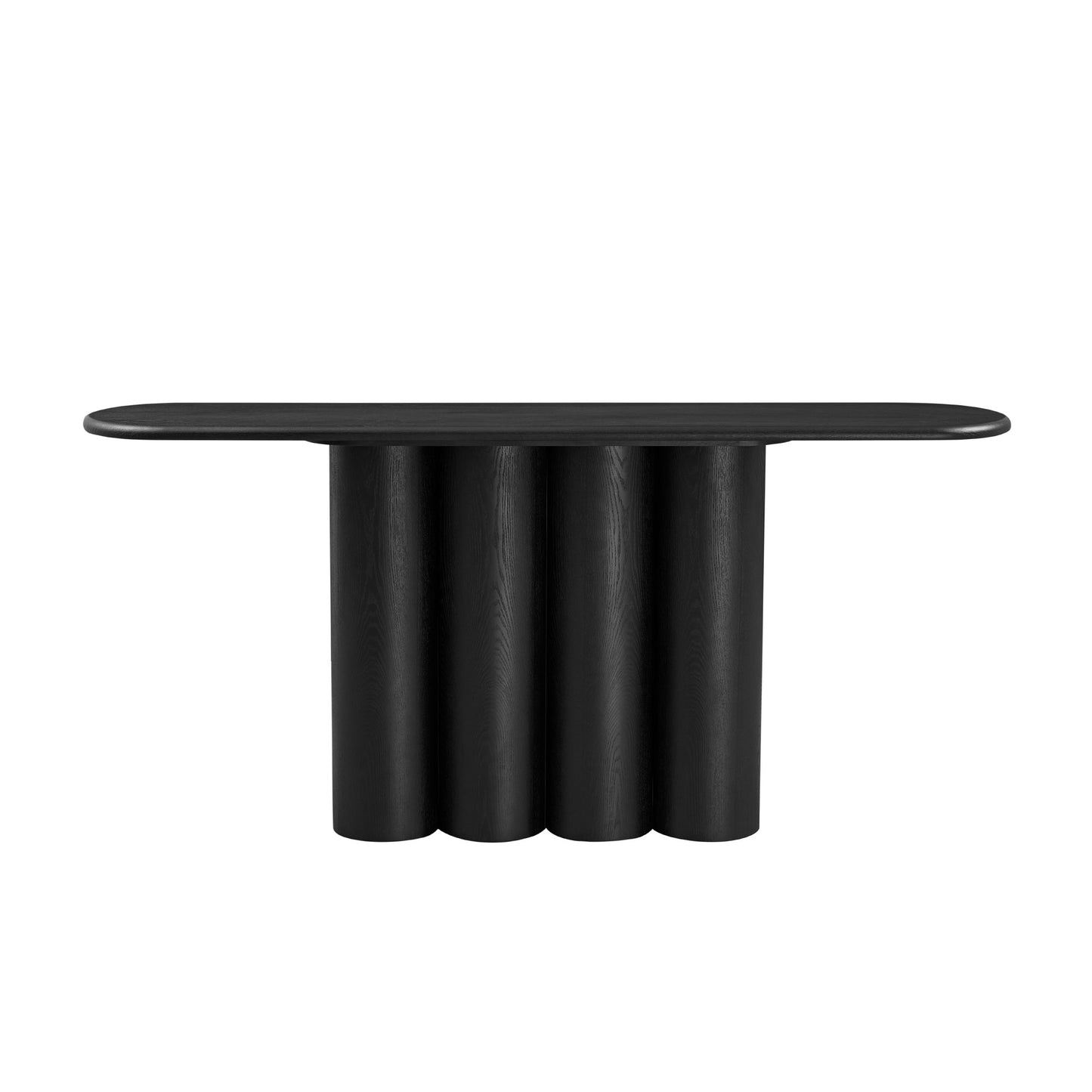66.93'' Modern Console Table with Unique Cylindrical Legs - Black