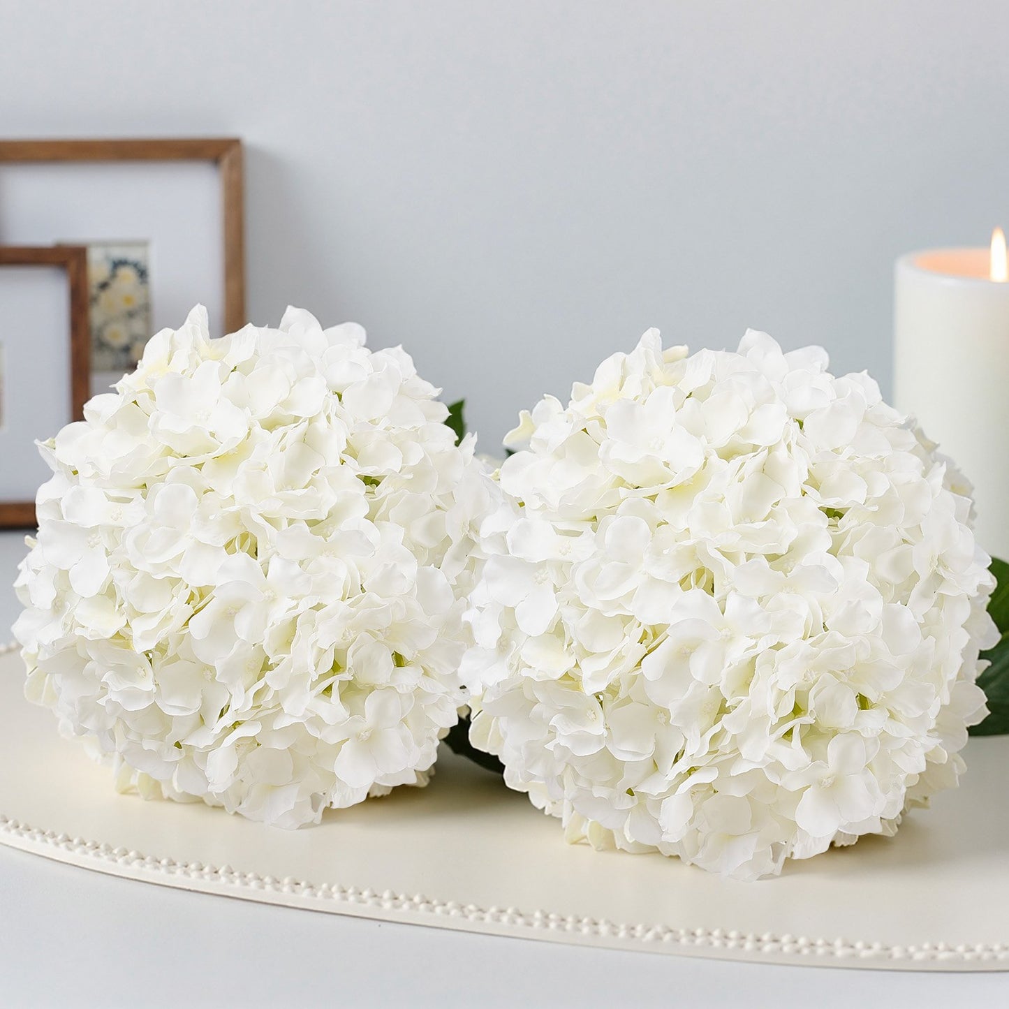Artificial Hydrangea Flowers Bouquet - White, 65 Stems for Floral Arrangements