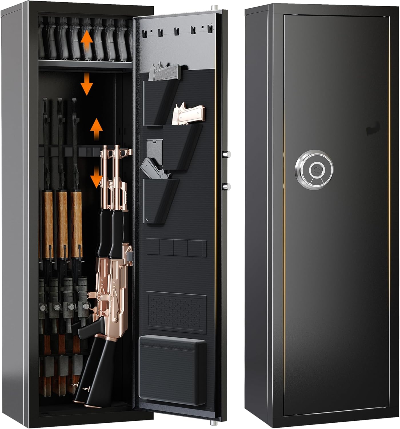 Biometric Gun Safe For Rifles And Pistols, 12-15 Large Cabinet With