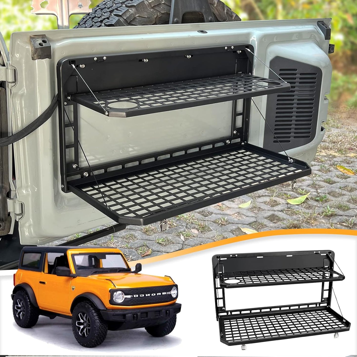 Tailgate Table Rear Foldable Cargo Shelf Aluminum Alloy Storage MOLLE