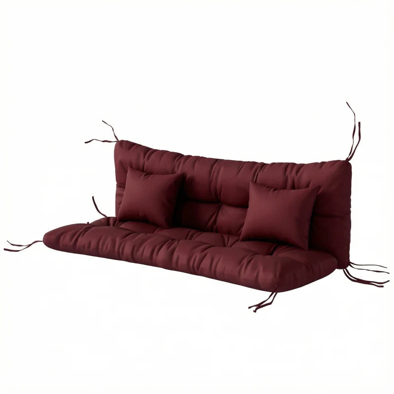 Patio Chair Cushions Set - Seat & Back Cushions, Wine Red