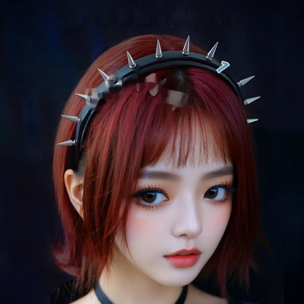 Punk Rivet Pointed Headband with Metal Studs