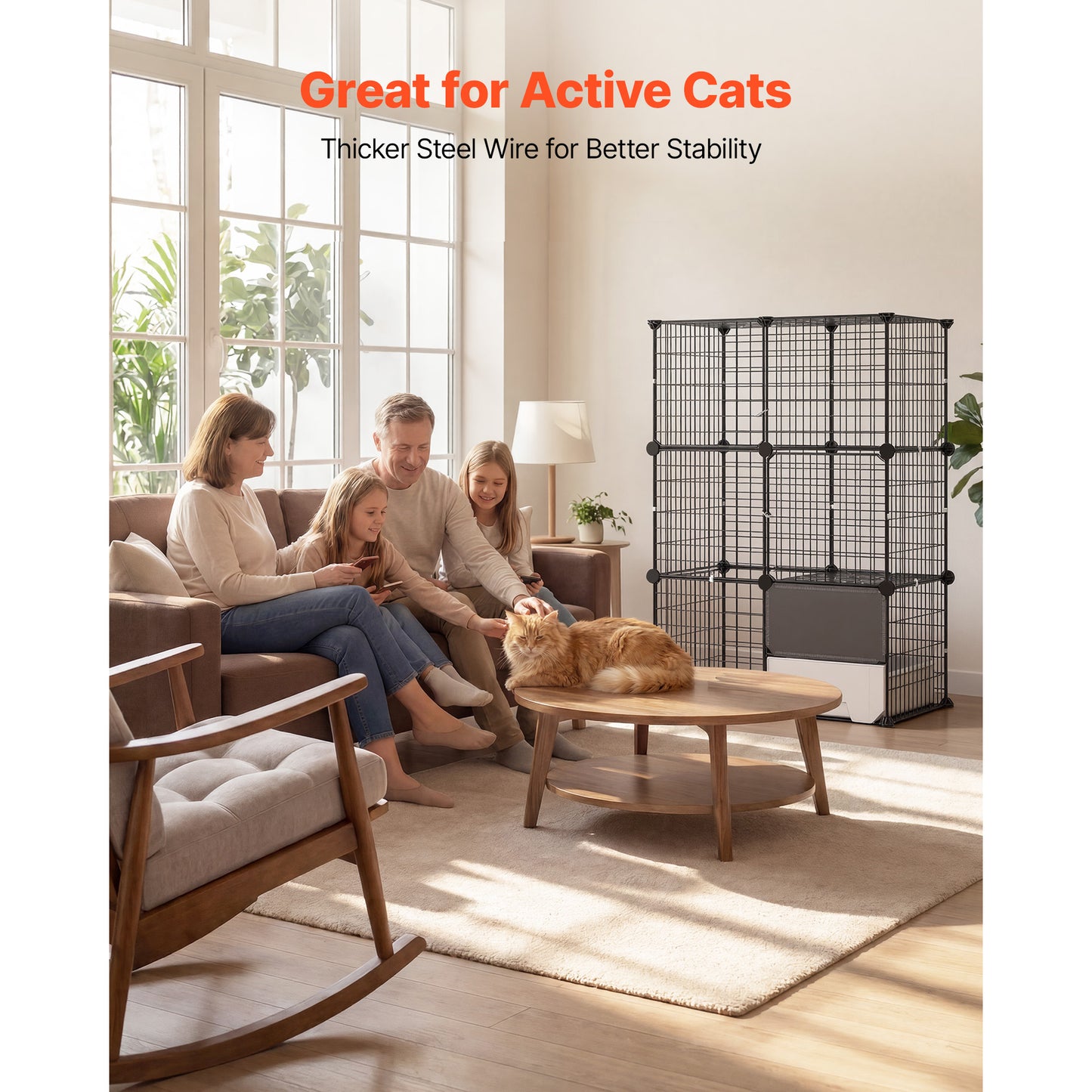 Large 3-Tier Cat Playpen with Litter Box - Indoor Exercise Enclosure for 1-2 Cats