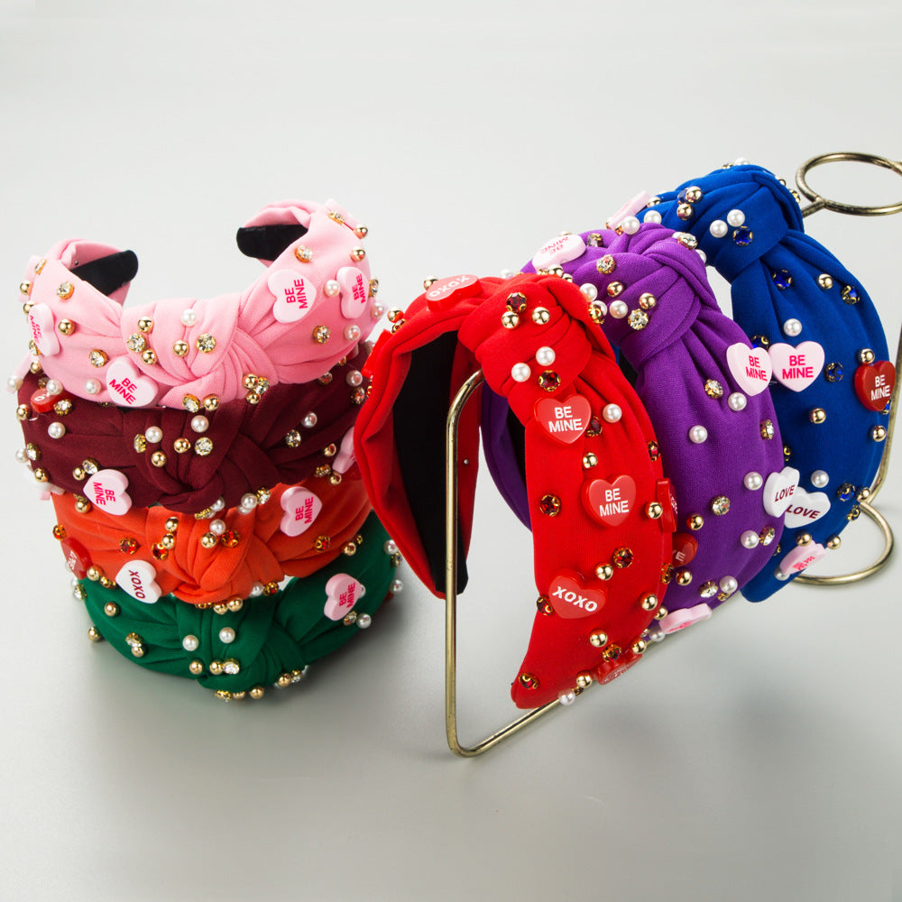 Rhinestone Pearl Hair Headband for Women