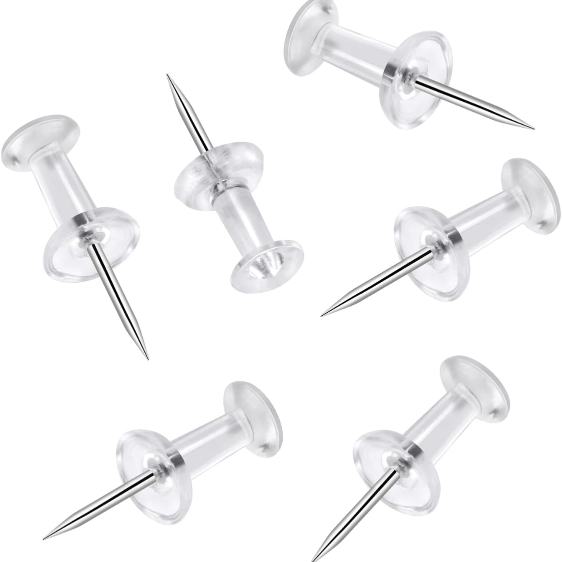 200 Clear Thumb Tacks - Decorative Push Pins for Bulletin Boards