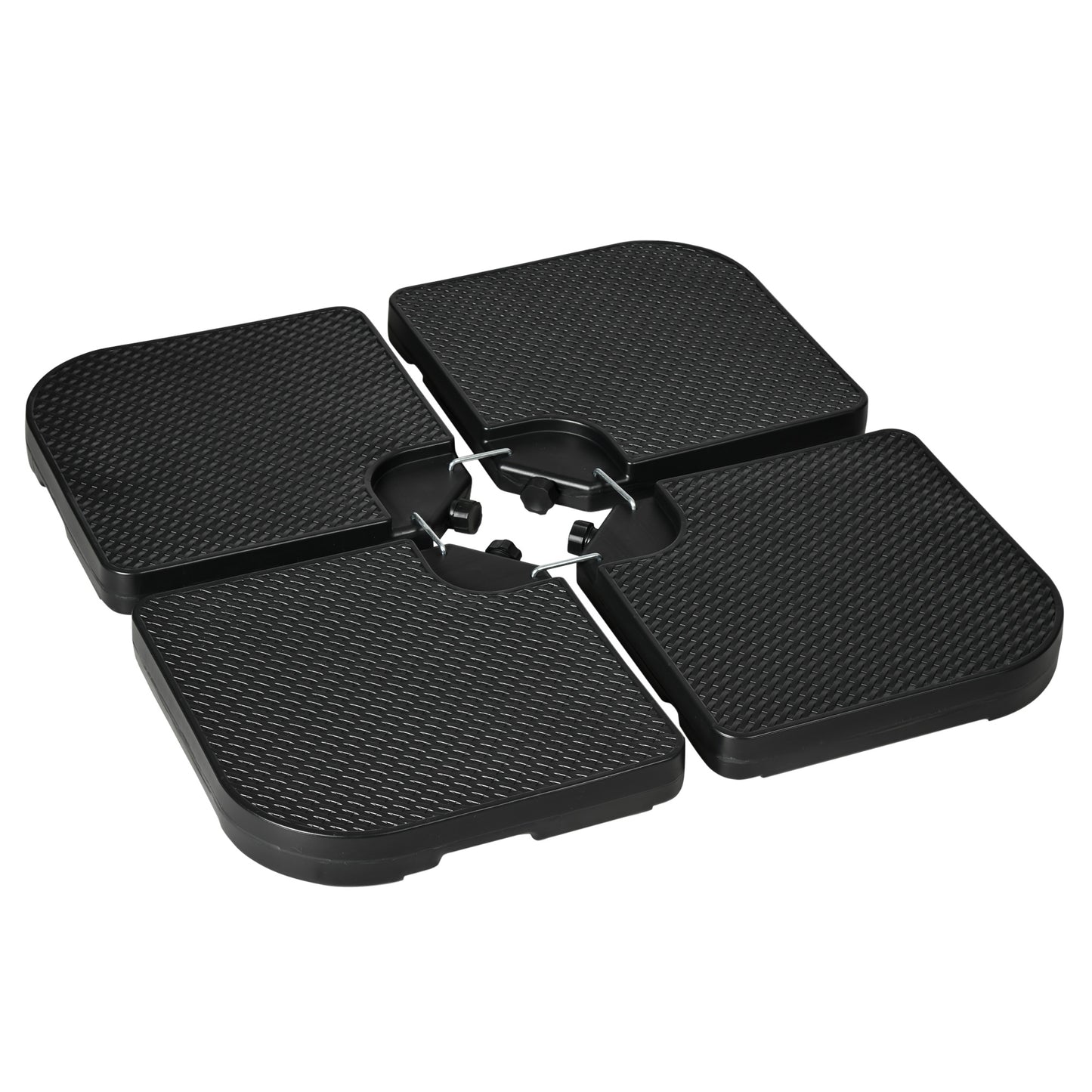 Cantilever Umbrella Base Weights - 4PCs Heavy Duty HDPE, Black