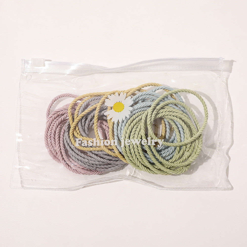 Women Elastic Leather Hairband with Bag or Barrel Style - Hair Rope Accessory