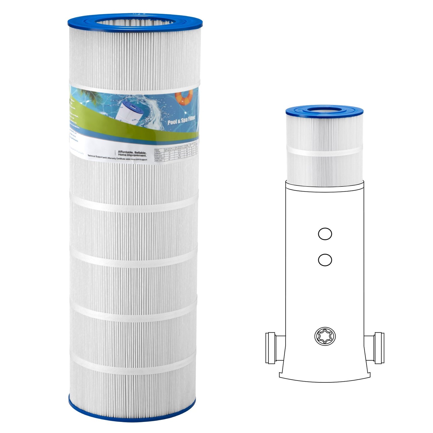 Pool Filter Cartridge 150 Sqft for Inground Pools - Compatible Pentair R173216
