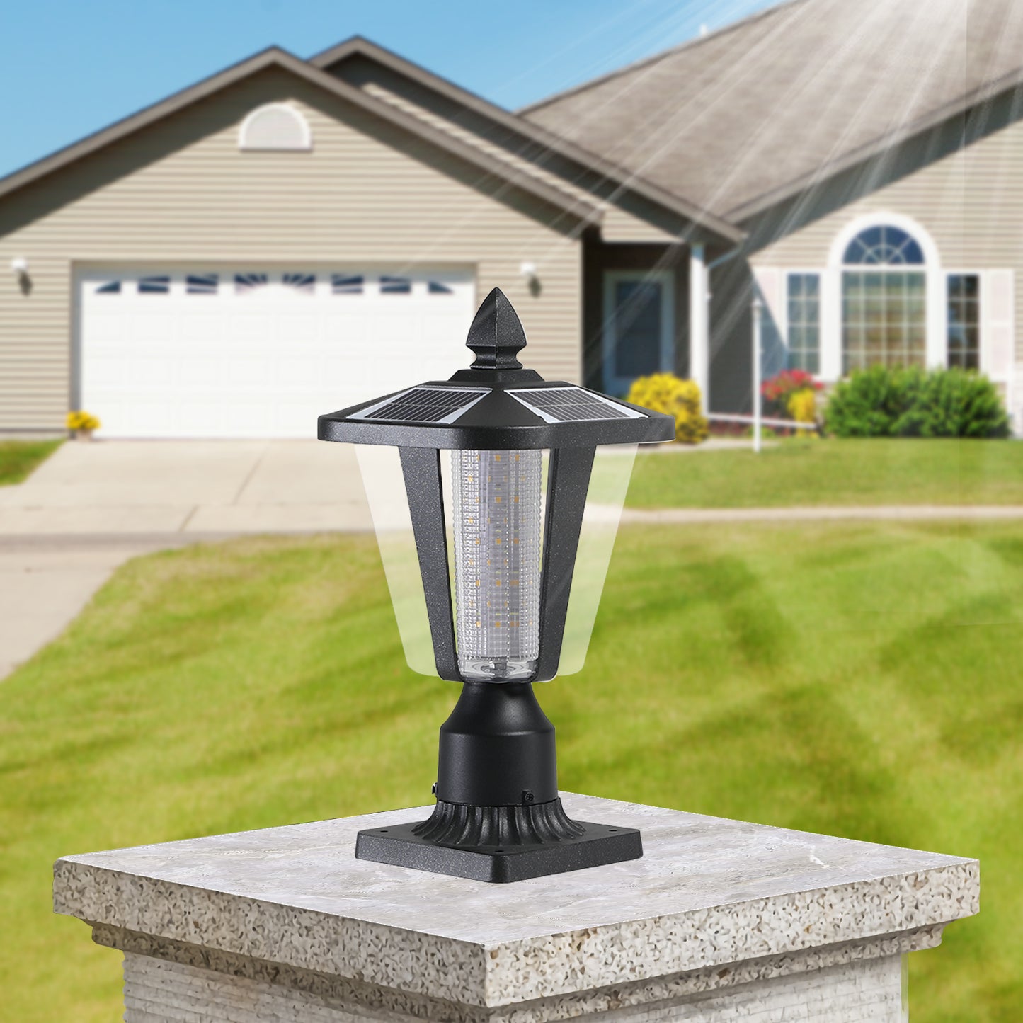 Solar Powered Outdoor Lantern - Modern LED Garden Light