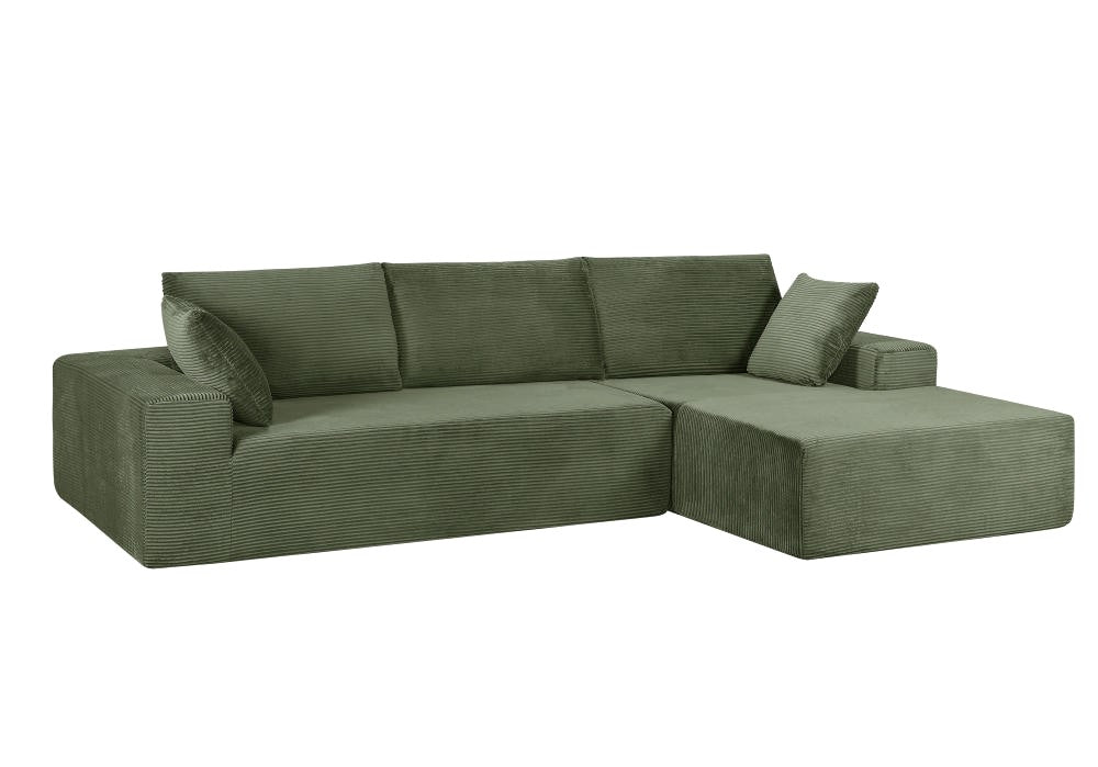 CozyForm Convertible Sectional Sofa In Soft Corduroy, Modern Comfy