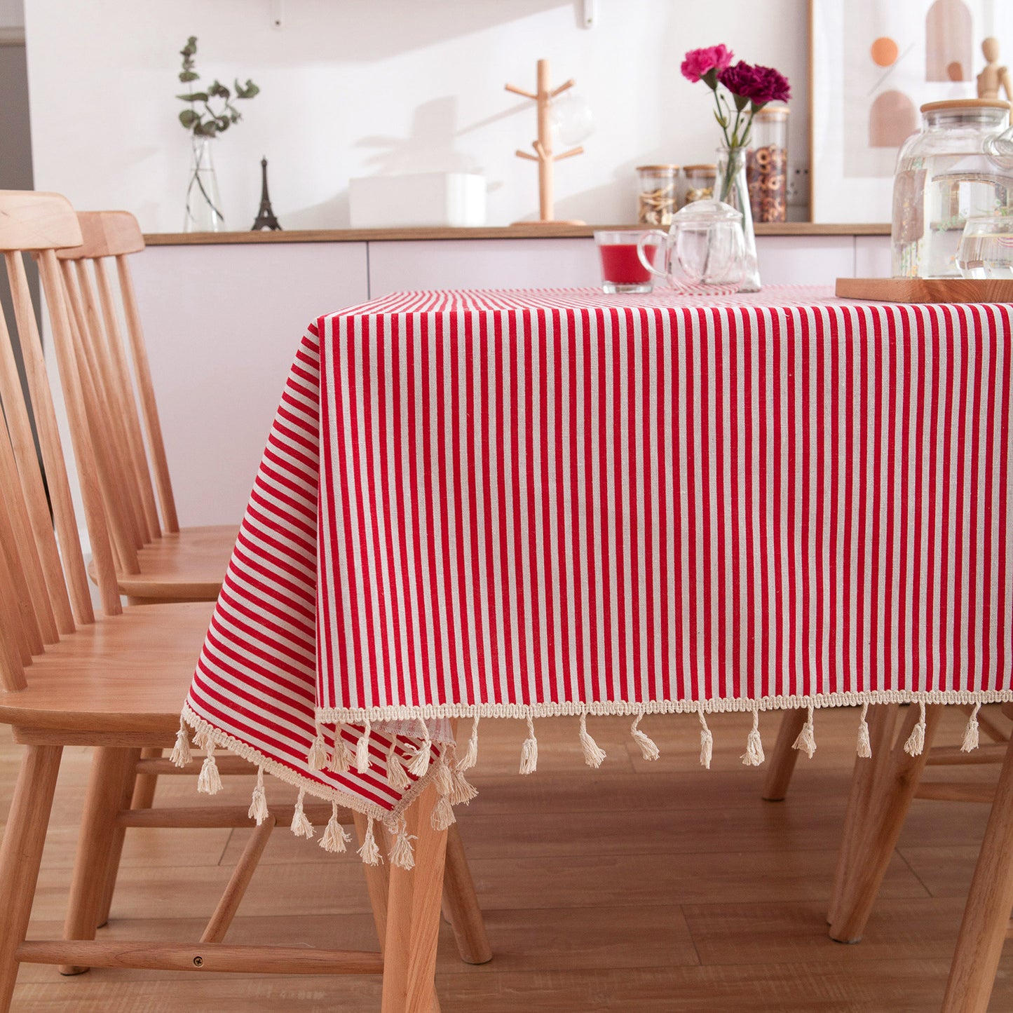 Cotton Linen Round Table Cloth Set - Multiple Sizes & Styles