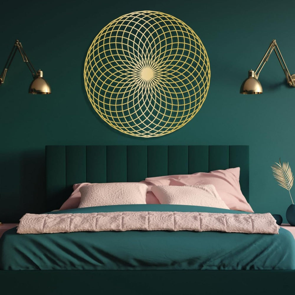 Sacred Geometry Wall Art - Spiritual Metal Yantra & Mandala Sculpture