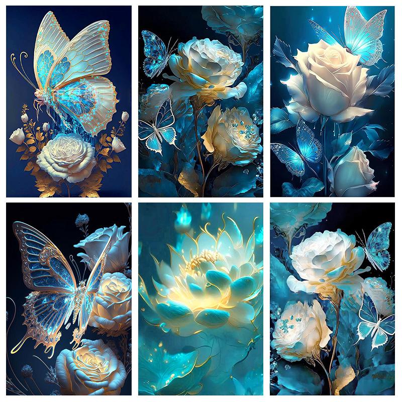 DIY Diamond Painting Kit Rose Canvas 30x40cm Framed or Frameless Home Decor