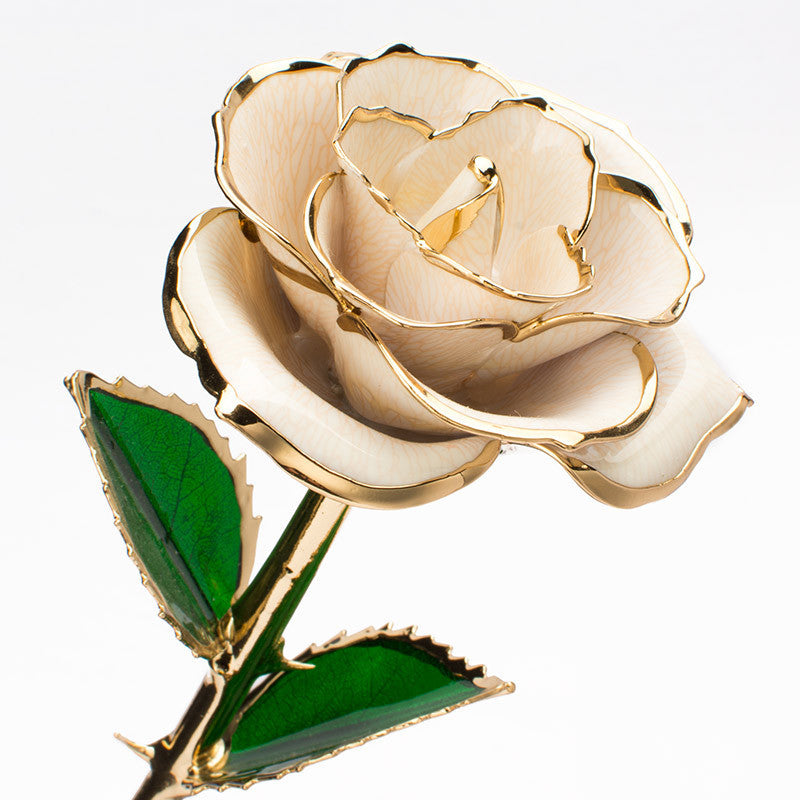 24K Gold-Plated Decorative Rose Flower Gift Box for Valentine's Day & Special Occasions