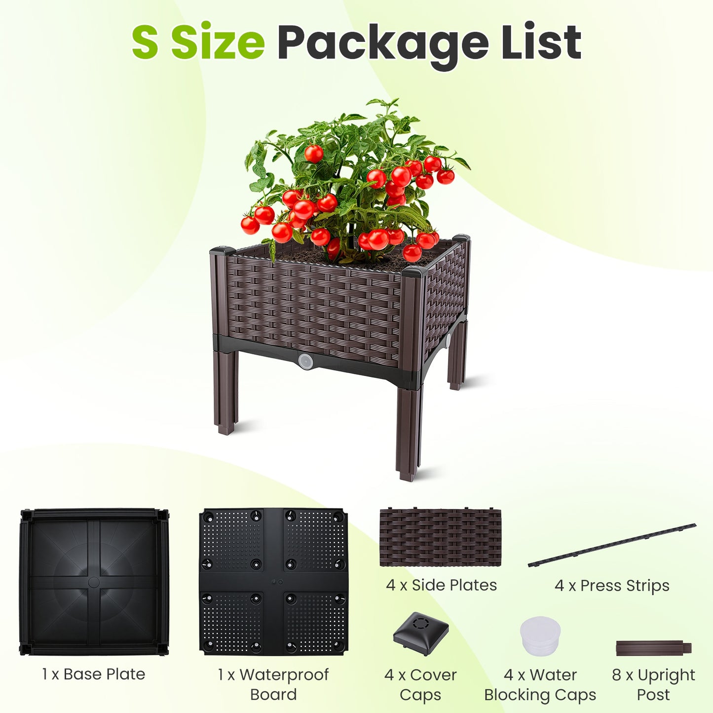 Outdoor Raised Garden Bed with Legs and Self-Watering System - Multiple Sizes