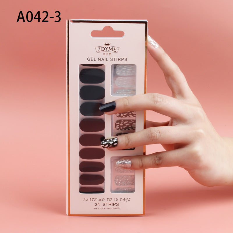 Waterproof Nail Stickers Set - Assorted Designs for Nail Art & Decoration