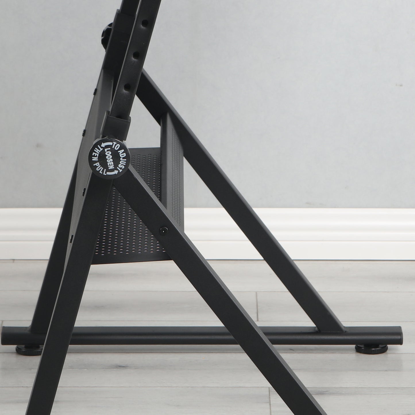 Adjustable Black Tempered Glass Drafting Table with Chair