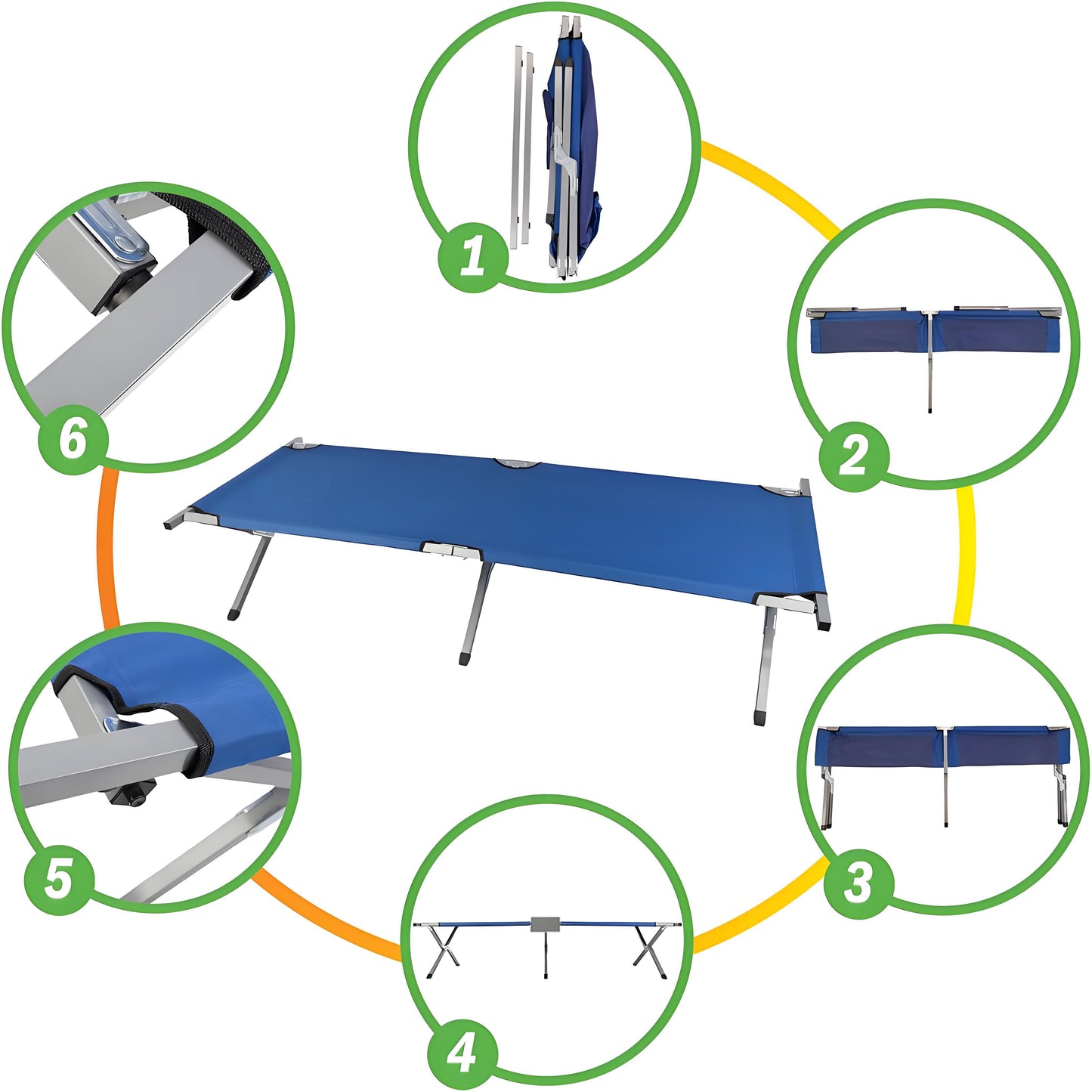 Portable Folding Camping Cot with Carry Bag - Lightweight & Durable
