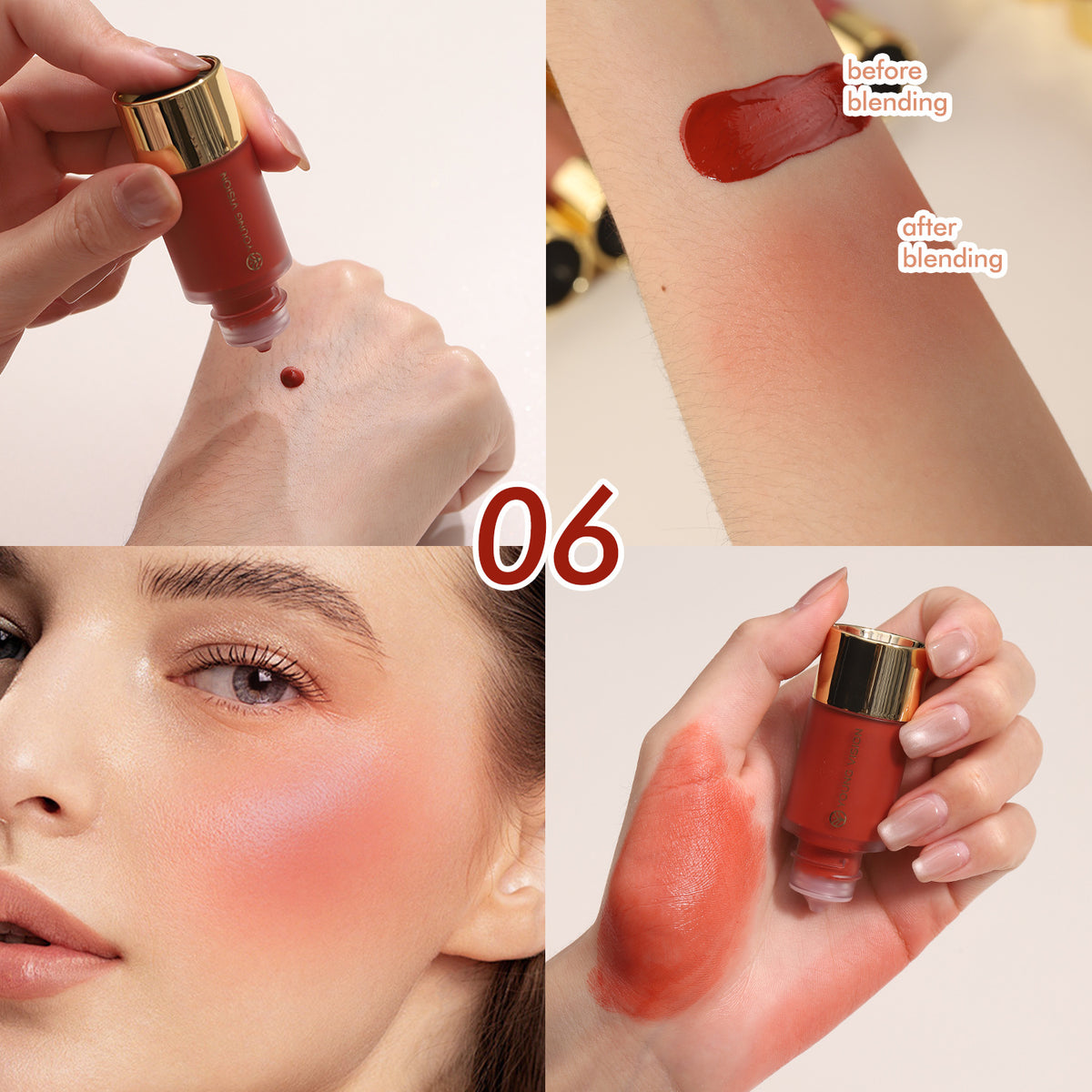 Liquid Blush for Women - Silky Natural Dropper Makeup Rouge - Multiple Colors