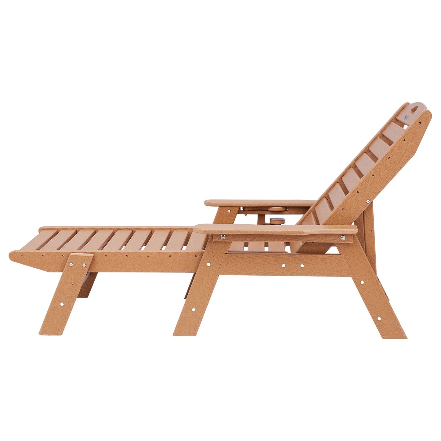 Adjustable 6-Position Outdoor Chaise Lounge Chair Waterproof & Heavy Duty Brown