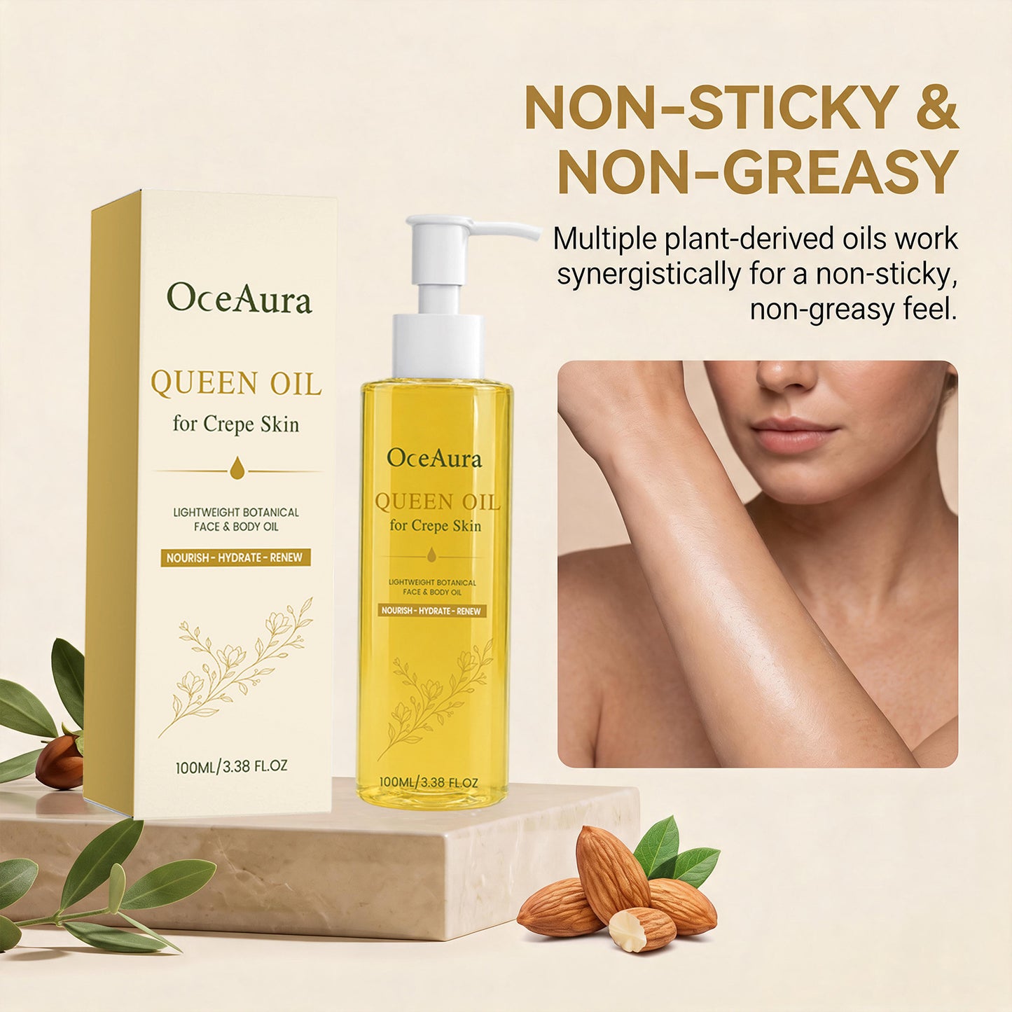 Hydrating Facial Skincare Oil - 100ml Glow-Boosting Moisturizer for Face