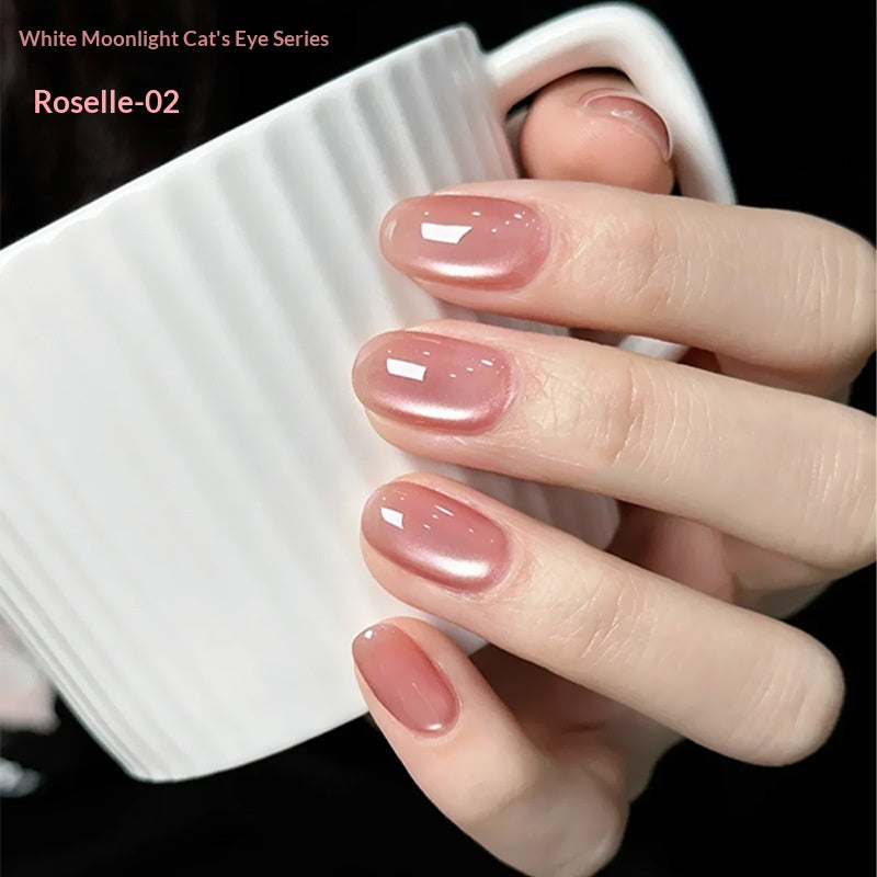 White Moonlight Ceramic Cat Eye Nail Gel Polish - Porcelain White Varieties