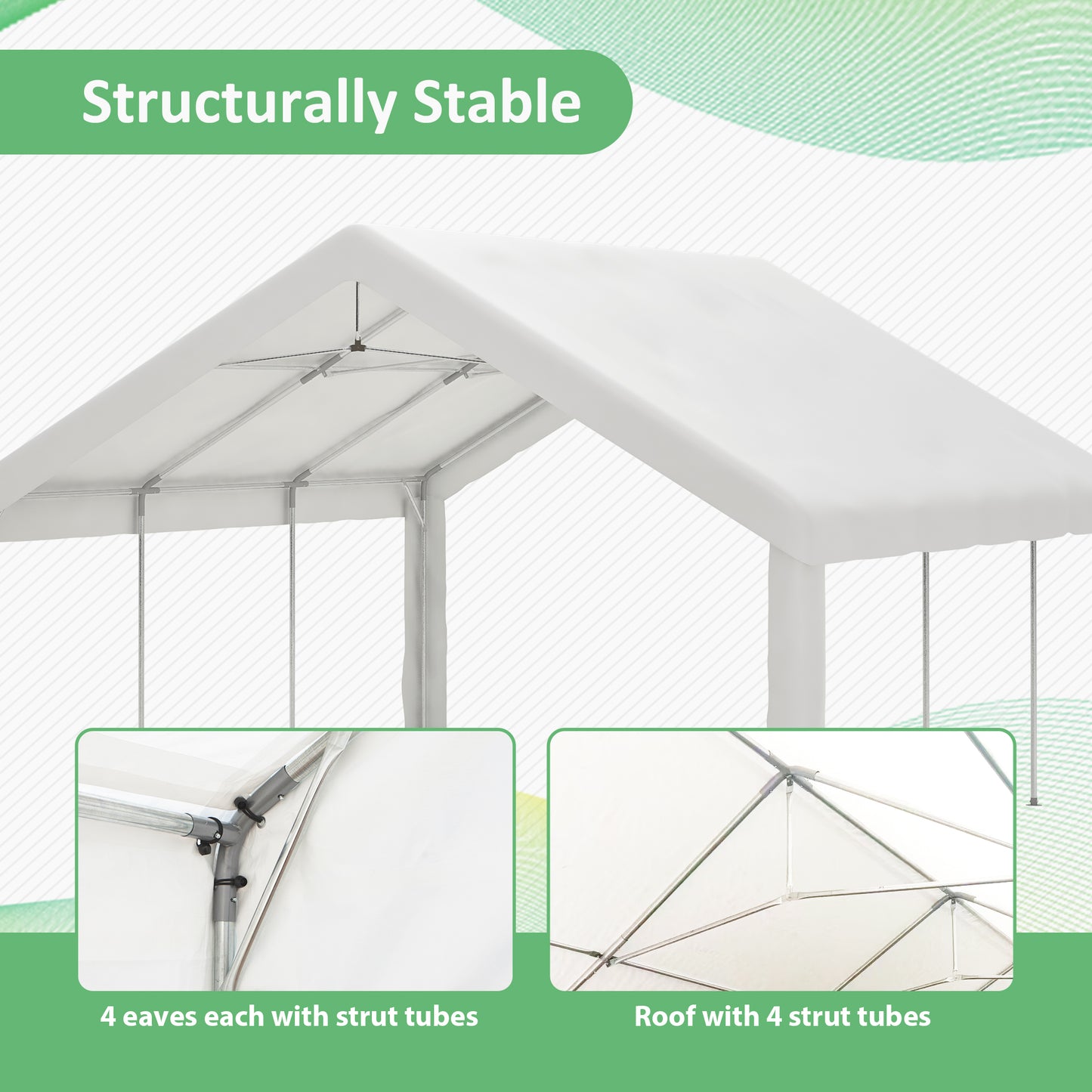 20x20 FT Outdoor Event Shelter with Detachable Sides - White