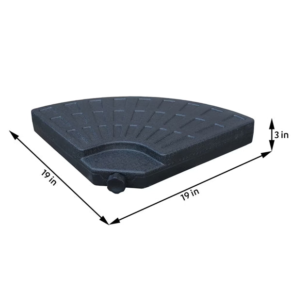 Weighted Cantilever Umbrella Base 145 Lbs Heavy-Duty Weather-Resistant Outdoor Patio