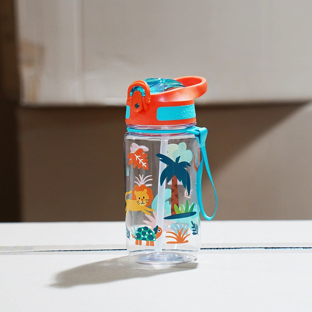 600ml Portable Cartoon Handle Drink Cup - Kids Travel Water Bottle