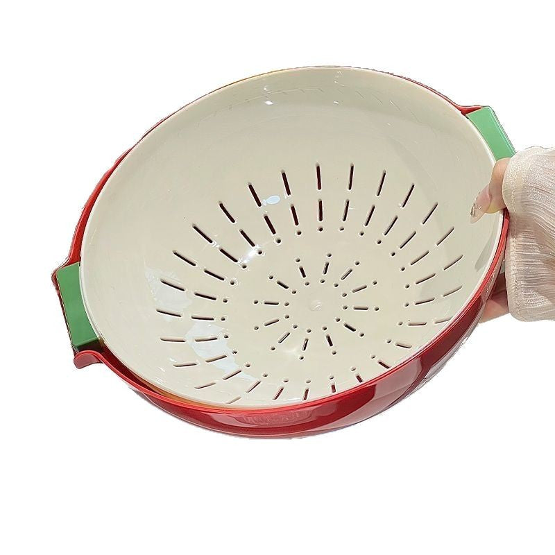 Double-Layer Drain Basket for Kitchen Washing and Vegetable Storage