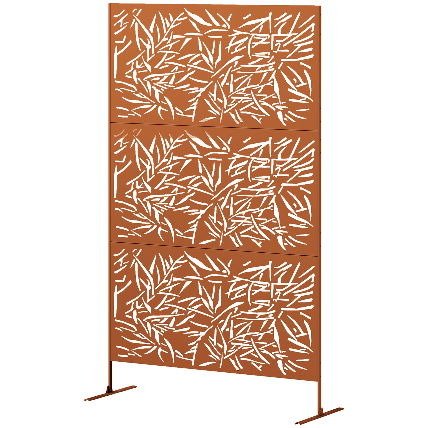 Outdoor Privacy Screen with Trellis - Brown Bamboo Design