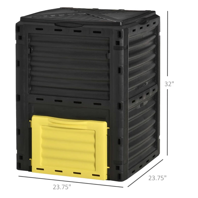 80 Gallon Outdoor Compost Bin - Large Capacity Garden Waste Recycle Container